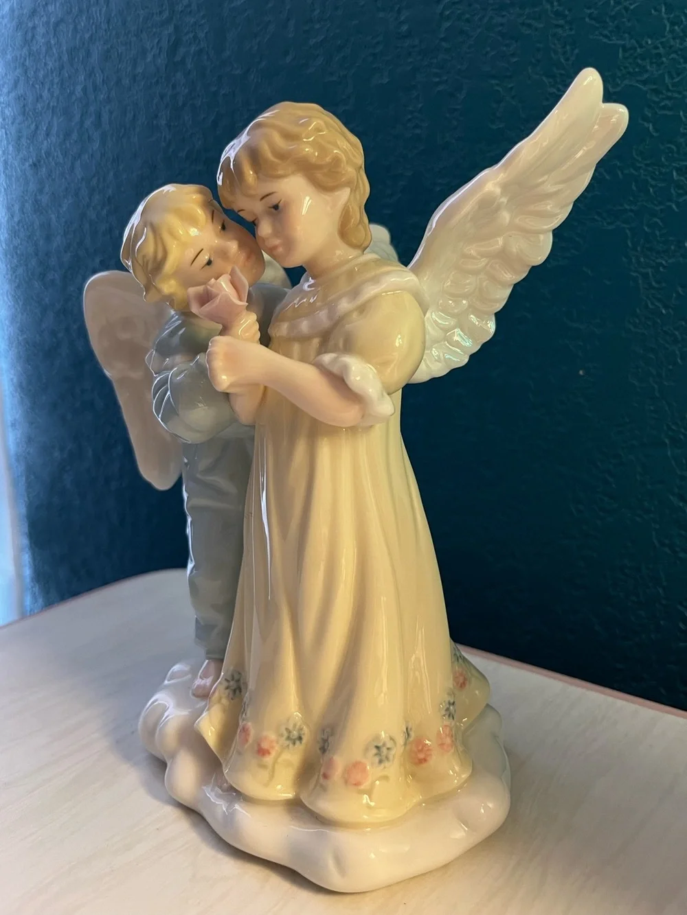 Vintage Porcelain Boy & Girl Angel Figurine Heavenly Collectible Decor